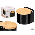 SALERO NEGRO SEMI CIRCULAR CON TAPA