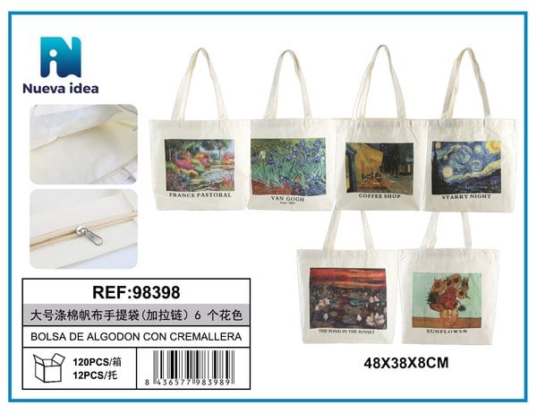 Bolsa de Algodón con Cremallera