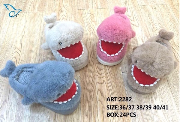 Zapatillas de Peluche Forma Tiburón 2282
