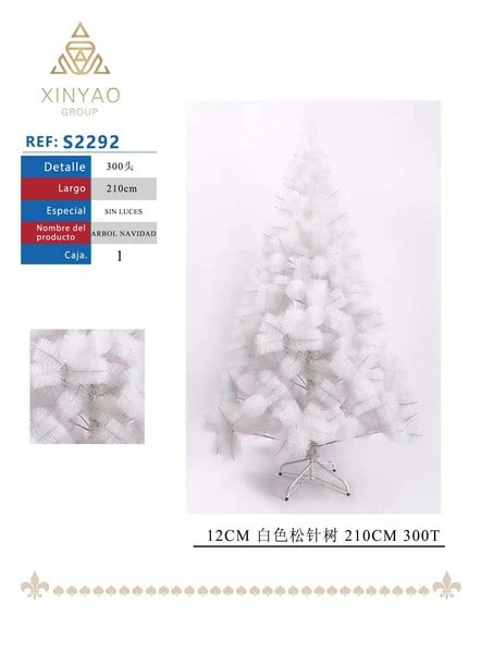 Árbol Navidad Blanco 210cm 300T
