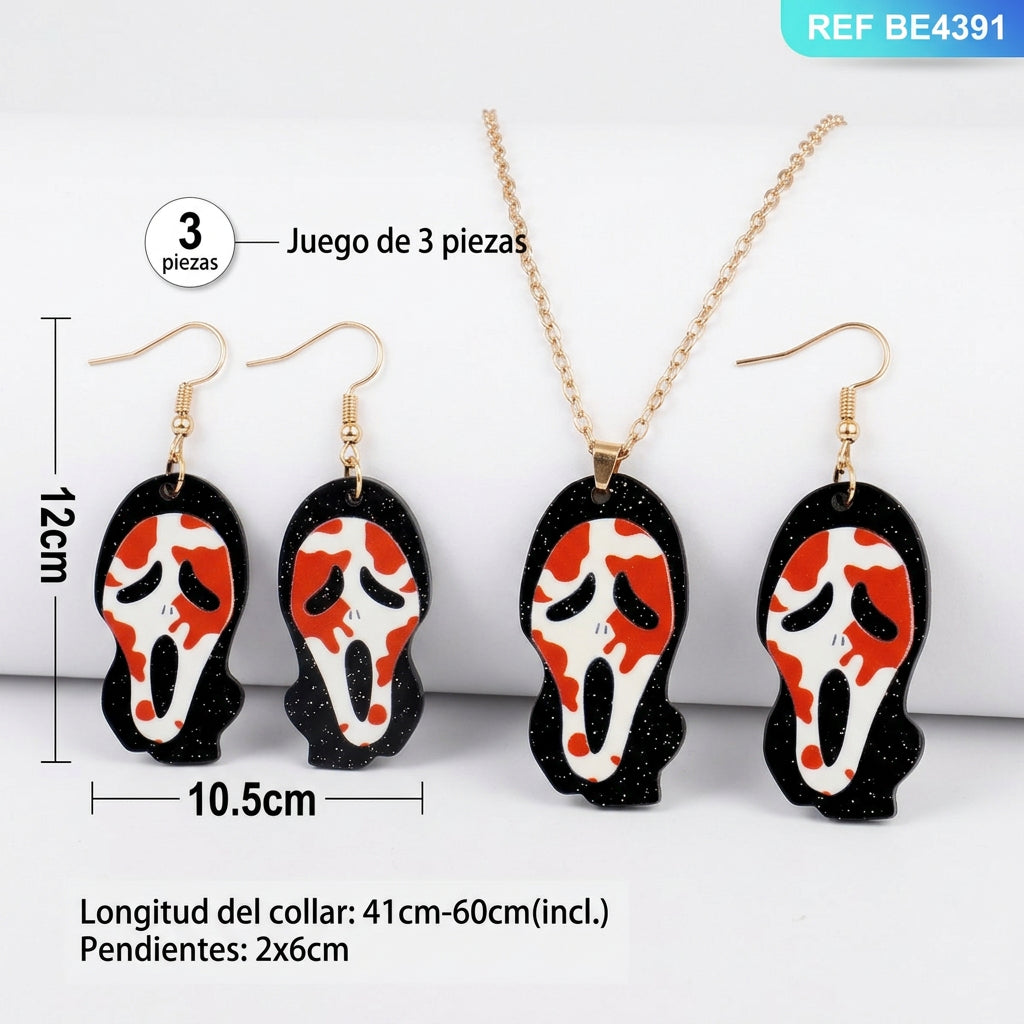 Collar y Pendientes de Halloween