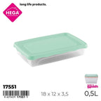 FIAMBRERA RECTANGULAR BAJA 0,5L SURTIDO PASTEL