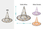 Gorro Triangular Halloween Niños Transparente Dorado Mixto 1PC