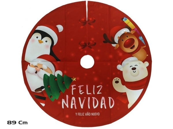 Alfombra Pie Pino Feliz Navidad 89cm