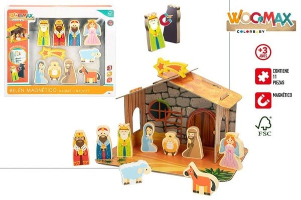 WOOMAX Belén Magnético Madera 11 Piezas +3 Años