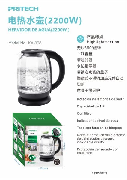 HERVIDOR DE AGUA 1.7L KA-098