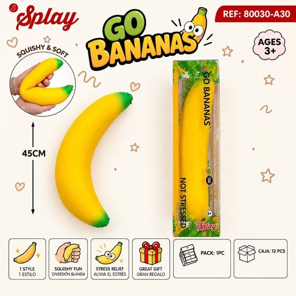Squishy Plátano Grande - Juguete Antiestrés