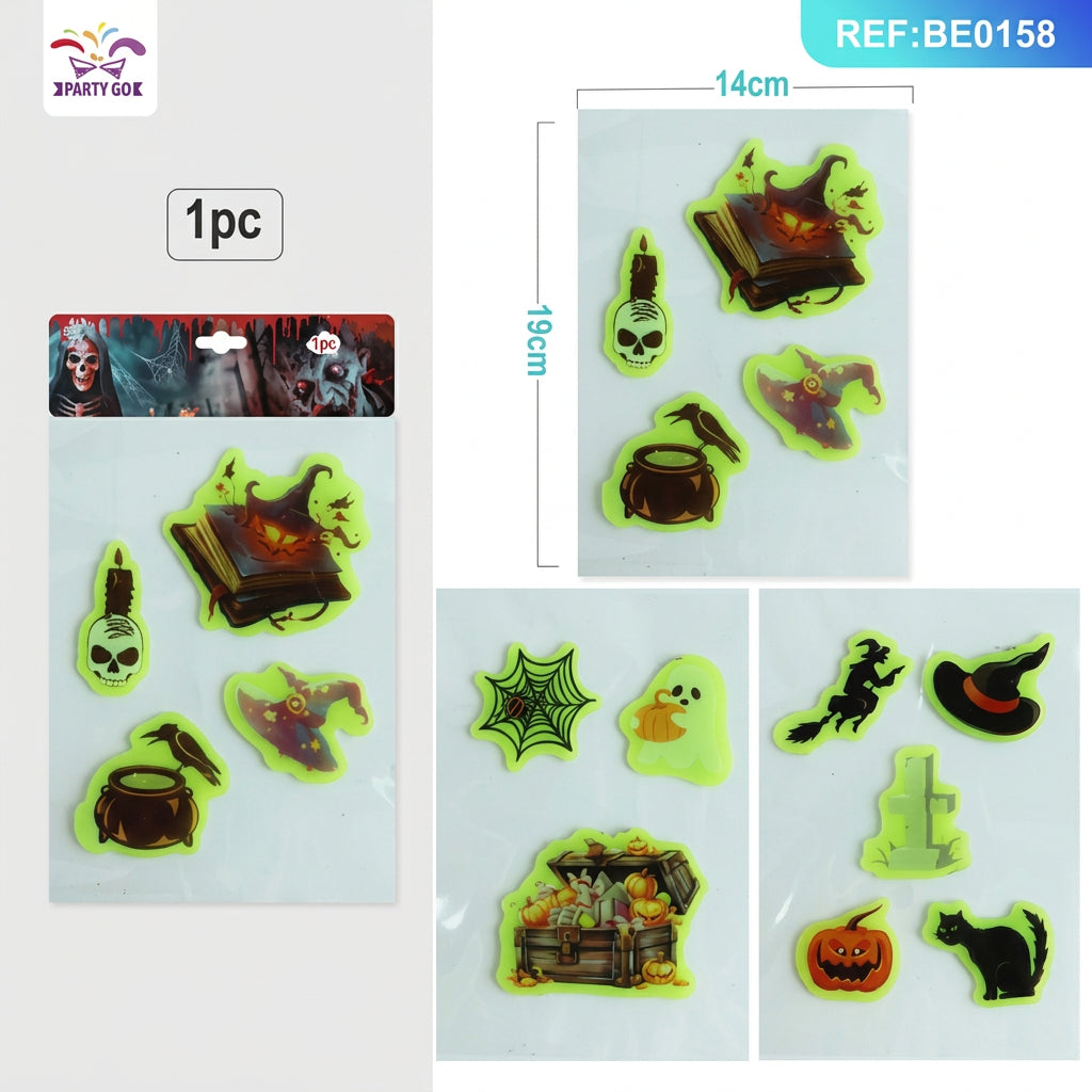 Calcomanias Luminosas de Gelatina para Halloween