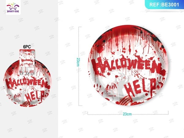 Platos de Papel Halloween 23cm (6 Uds.)