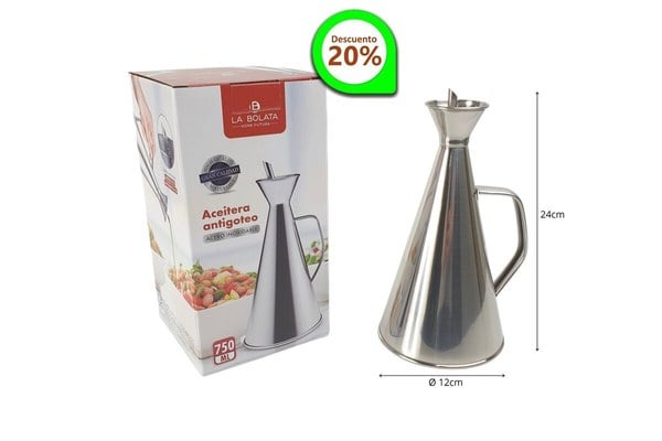 Aceitera Antigoteo Acero Inoxidable 750ml