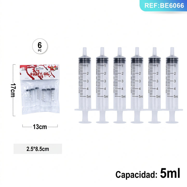 Jeringas de Halloween 5ml (6 piezas)