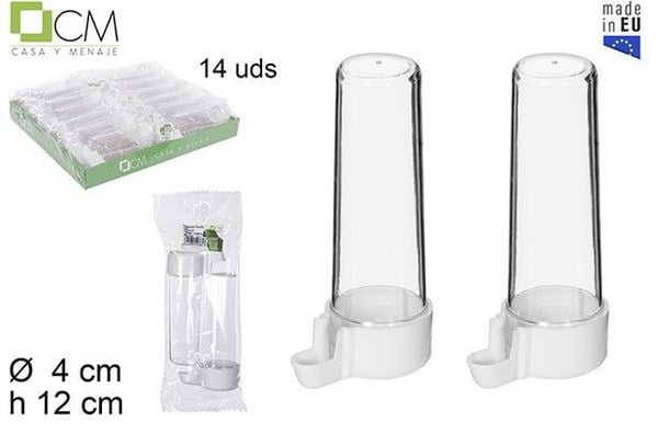 Pack 2 Bebederos Redondos Transparentes para Pájaros