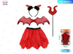 Conjunto Halloween Cuernos Murciélago Rojo 4 Piezas