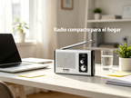 Radio Portátil SANDA + Pack Pilas AAA Panasonic, Radio Mini para Hogar y Exterior