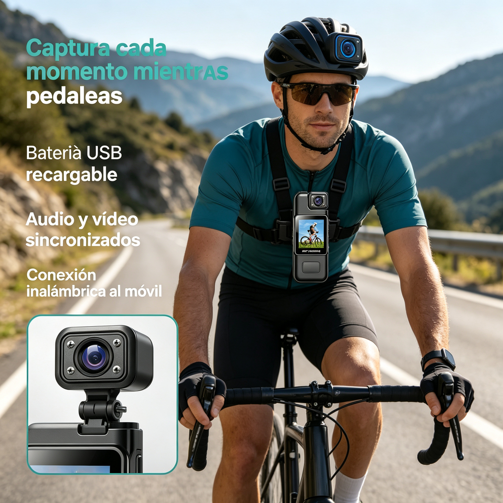 SANDA SD-4680 Cámara Corporal Portátil Body Camera – FHD Visión Nocturna