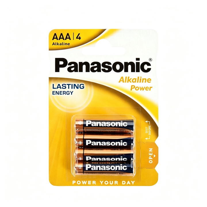 Panasonic Alkaline Power AAA Alkaline-Batterien, 4er-Pack, LR03