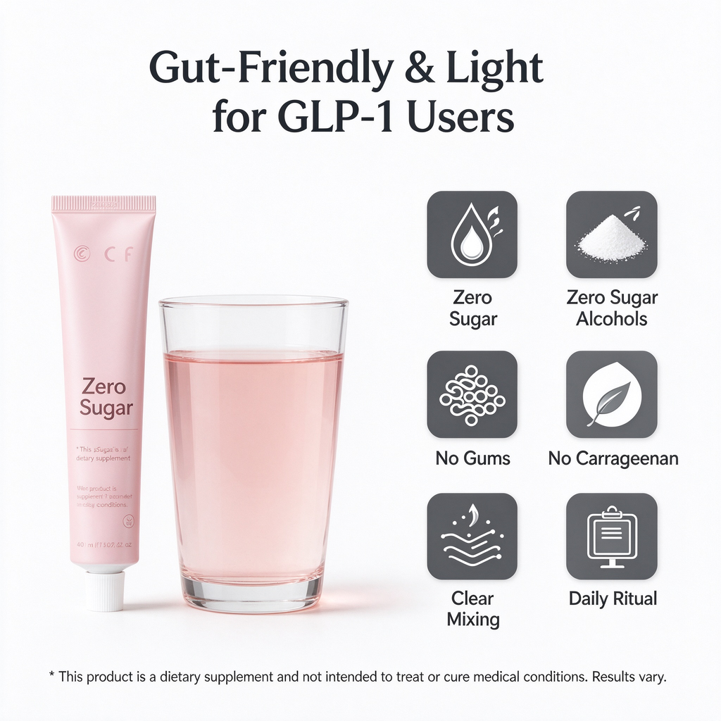 The Beauty Protein for GLP-1 Users – 15g Clear Protein + Collagen & Biotin for Hair & Skin* – Light Berry, 20 Sticks