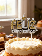 Vela de Cumpleaños Feliz para Decoración de Pastel