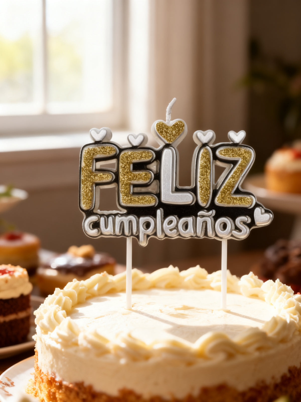 Vela de Cumpleaños Feliz para Decoración de Pastel