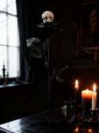 Rosa Negra de Halloween con Calavera