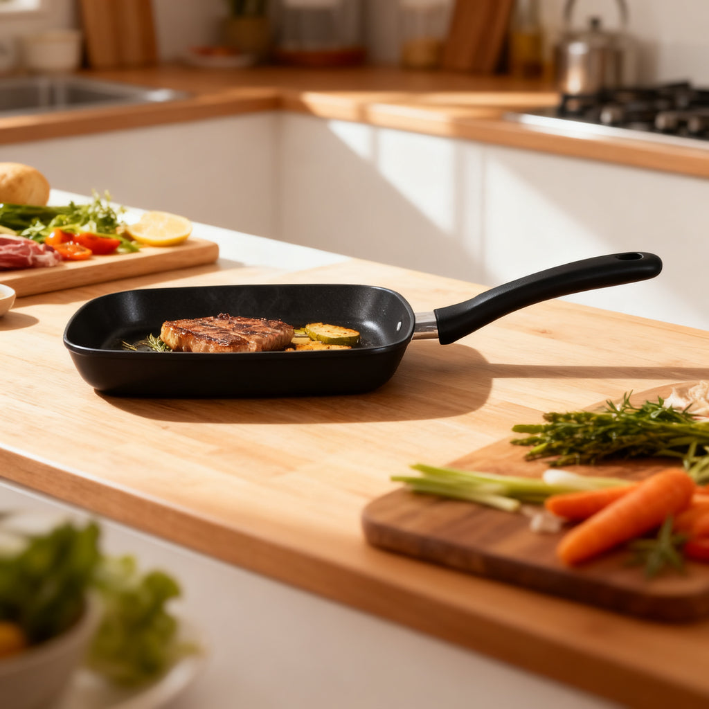 V BLACK ASADOR CUADRADO ALTO LISO 28