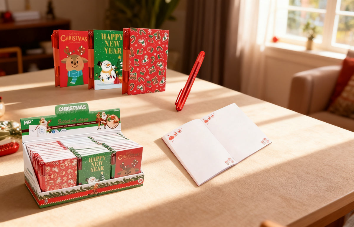 Mini Libretas con Bolígrafo Navideñas