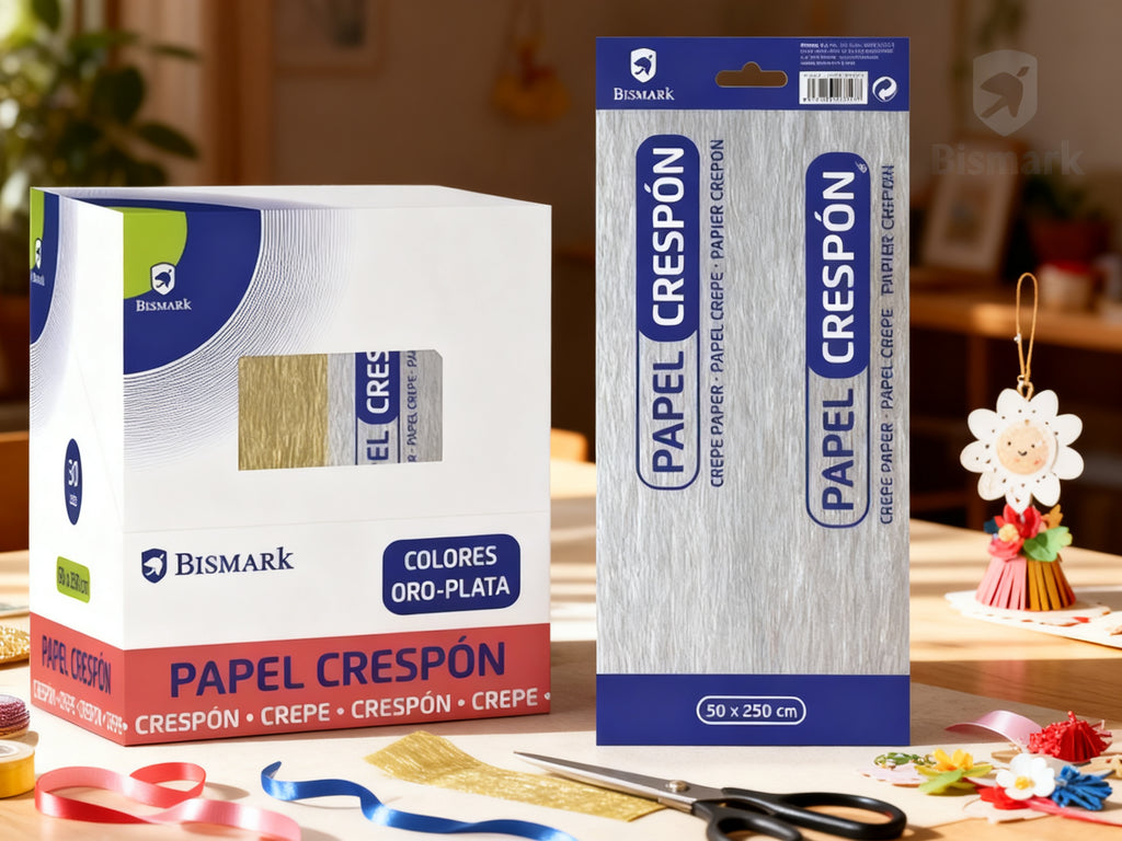 Papel Crespón Oro-Plata 50x250mm