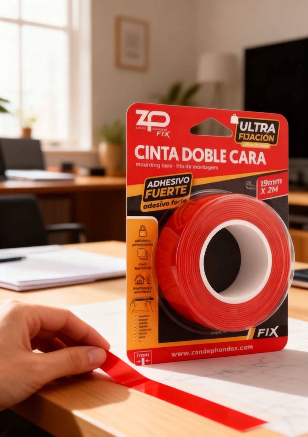 CINTA DOBLE CARA EXTRA FUERTE 19MM X 2M