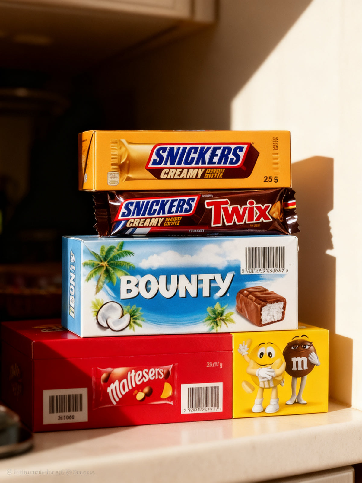 LOTE 4+2 TWIX SNICKER CREAM M&M MALTESER BOUNTY
