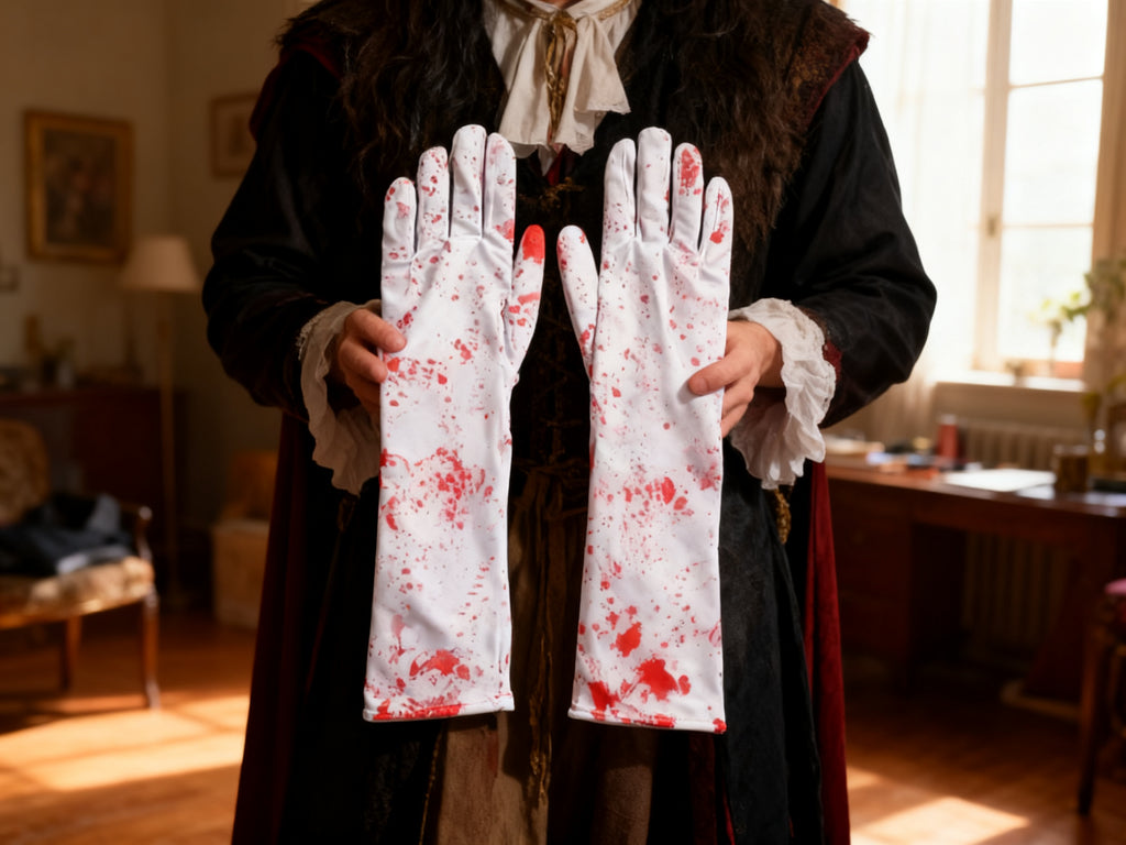 GUANTES LARGOS CON MANCHAS DE SANGRE PARA HALLOWEEN