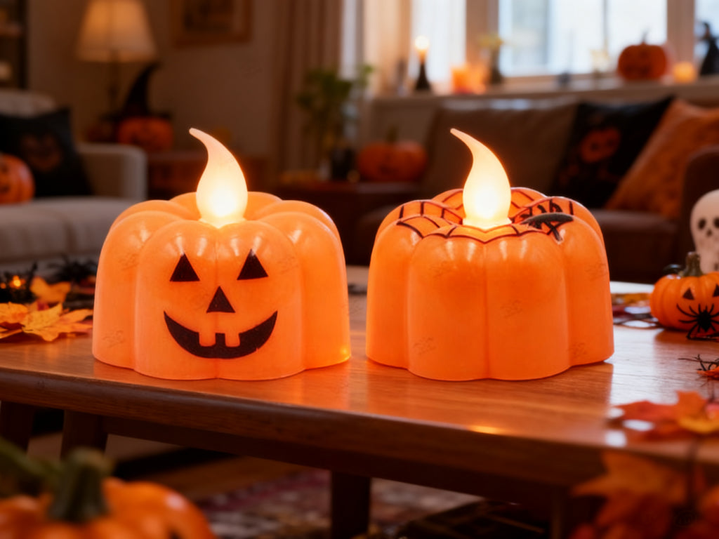 Velas de Calabaza Halloween 2 piezas