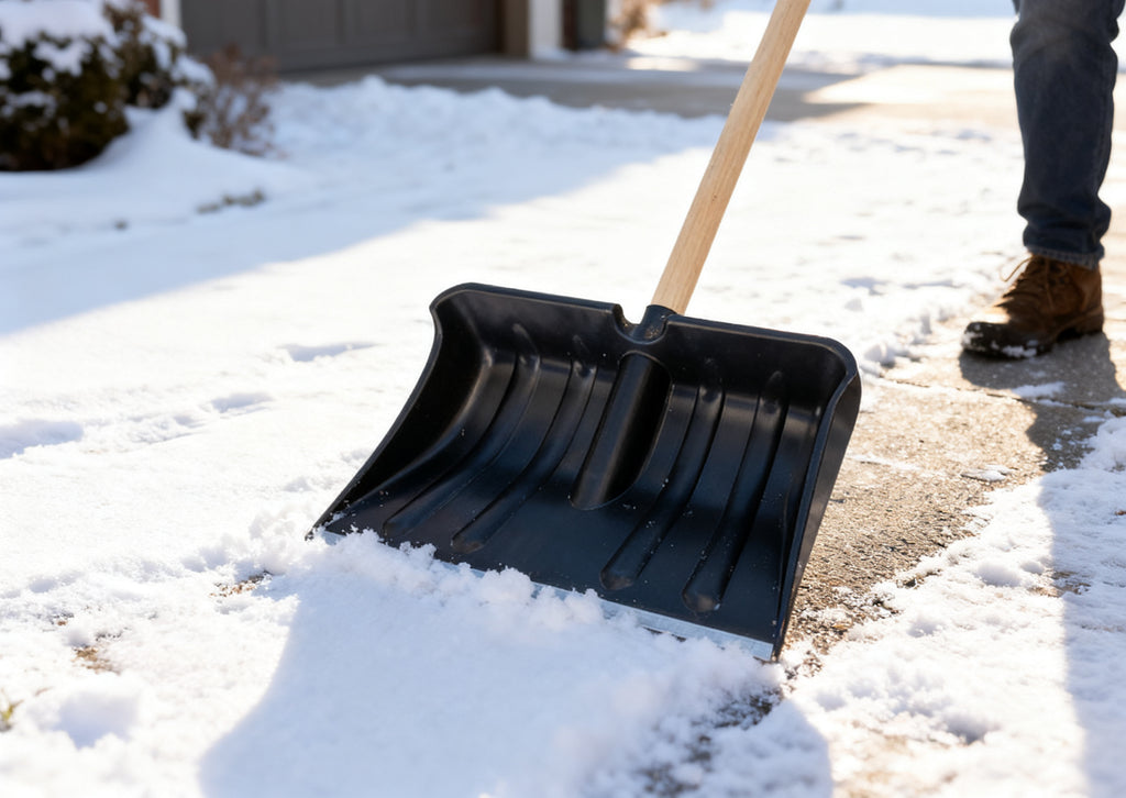 PALA PARA NIEVE NEGRA CON MANGO DE MADERA