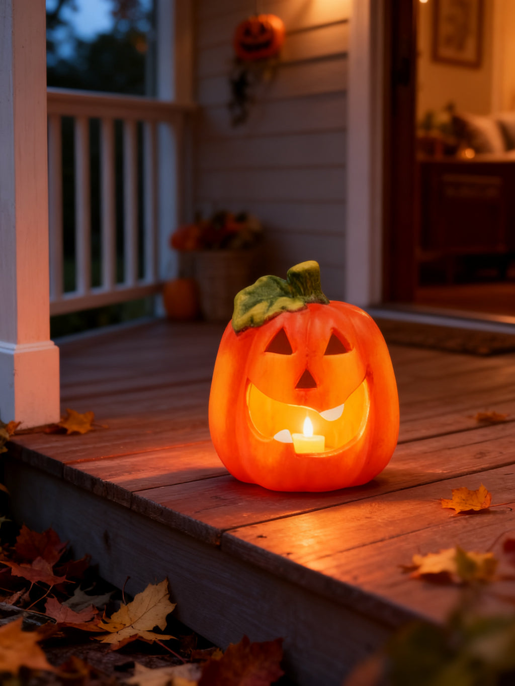 Figura de Cerámica de Calabaza para Halloween