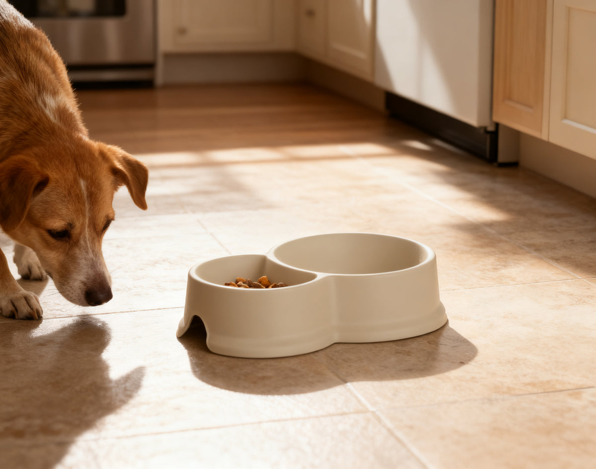 Comedero Doble para Mascotas 0,3L y 0,65L