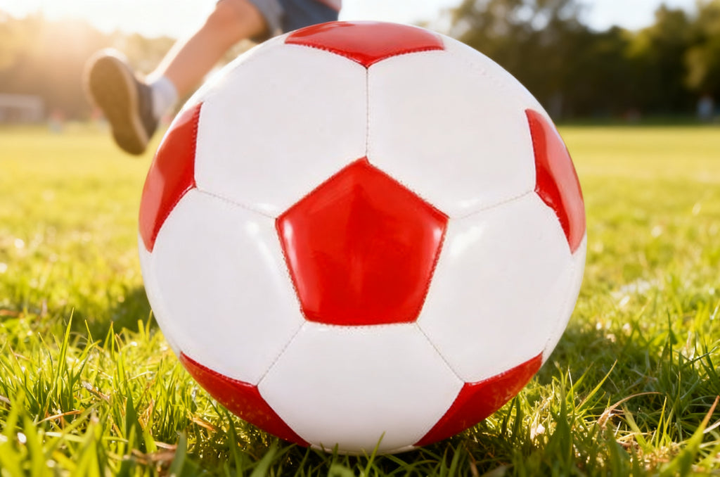BALON DE FUTBOL BLANCO Y ROJO