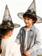 Gorro Triangular Halloween Niños Transparente Dorado Mixto 1PC