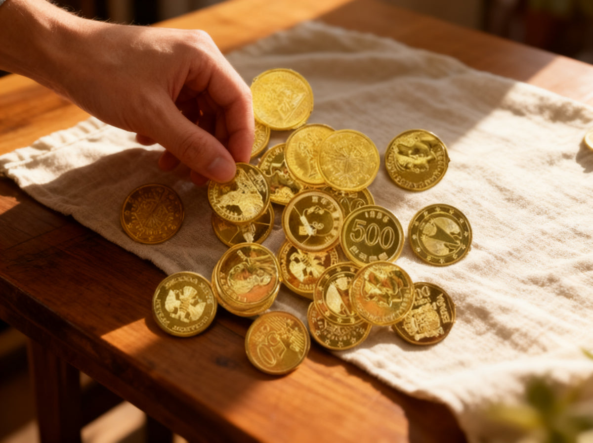 Monedas de Oro Pirata Simuladas Halloween 24 Unidades