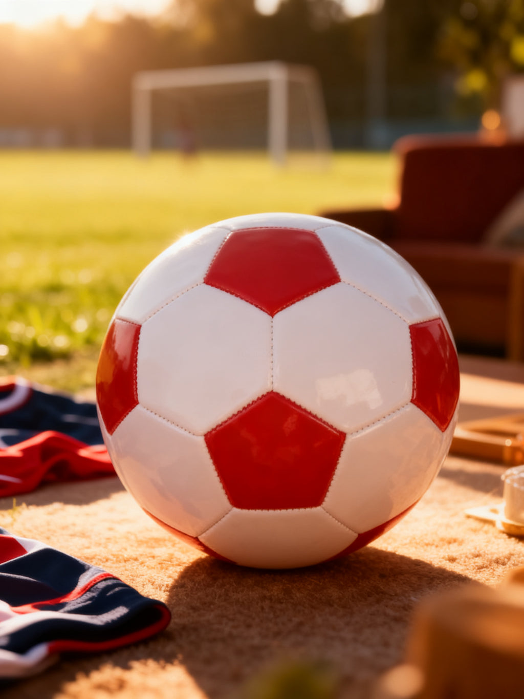 BALÓN DE FÚTBOL ROJO Y BLANCO ATLÉTICO