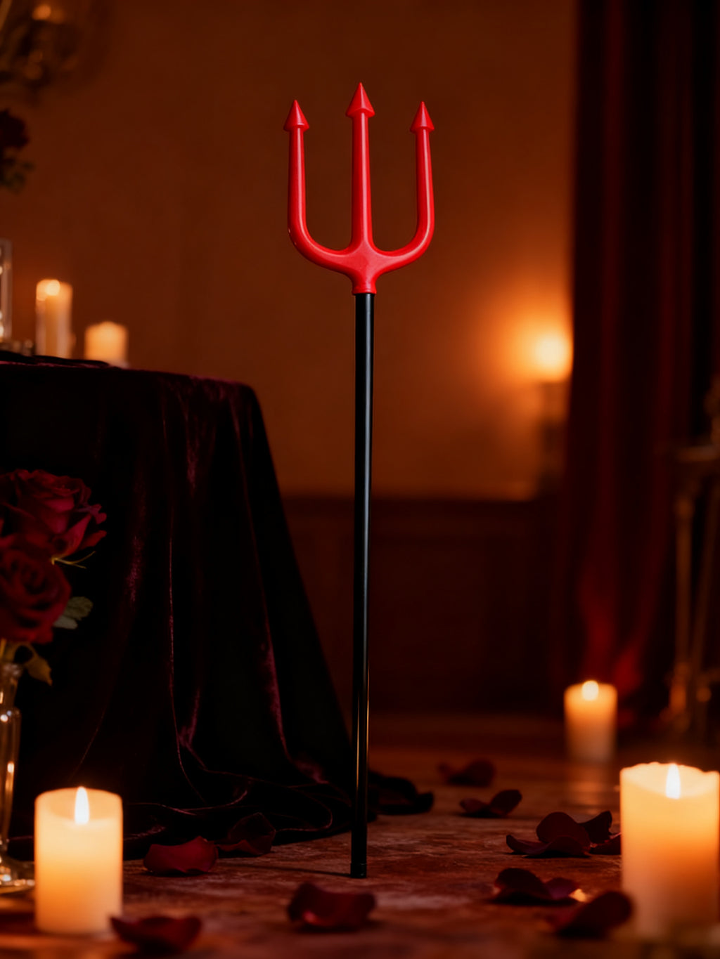 Tridente Rojo Pequeño para Halloween 1 Pieza
