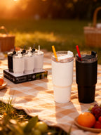 Vaso Pajita 750ml Blanco y Negro