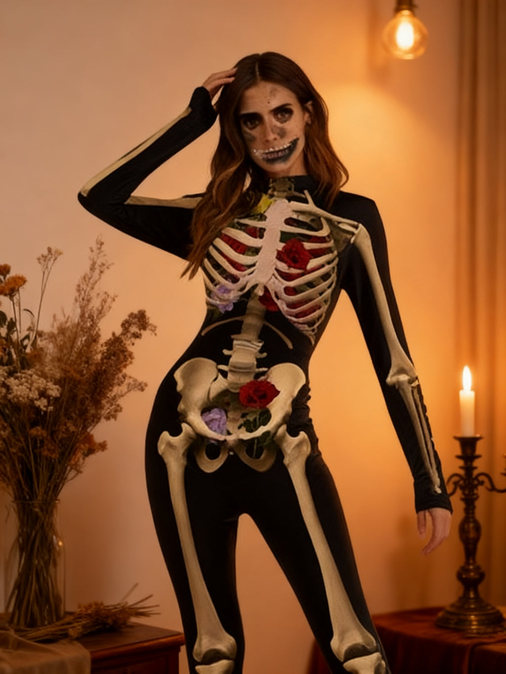 Disfraz de Halloween Adulto Mono Esqueleto
