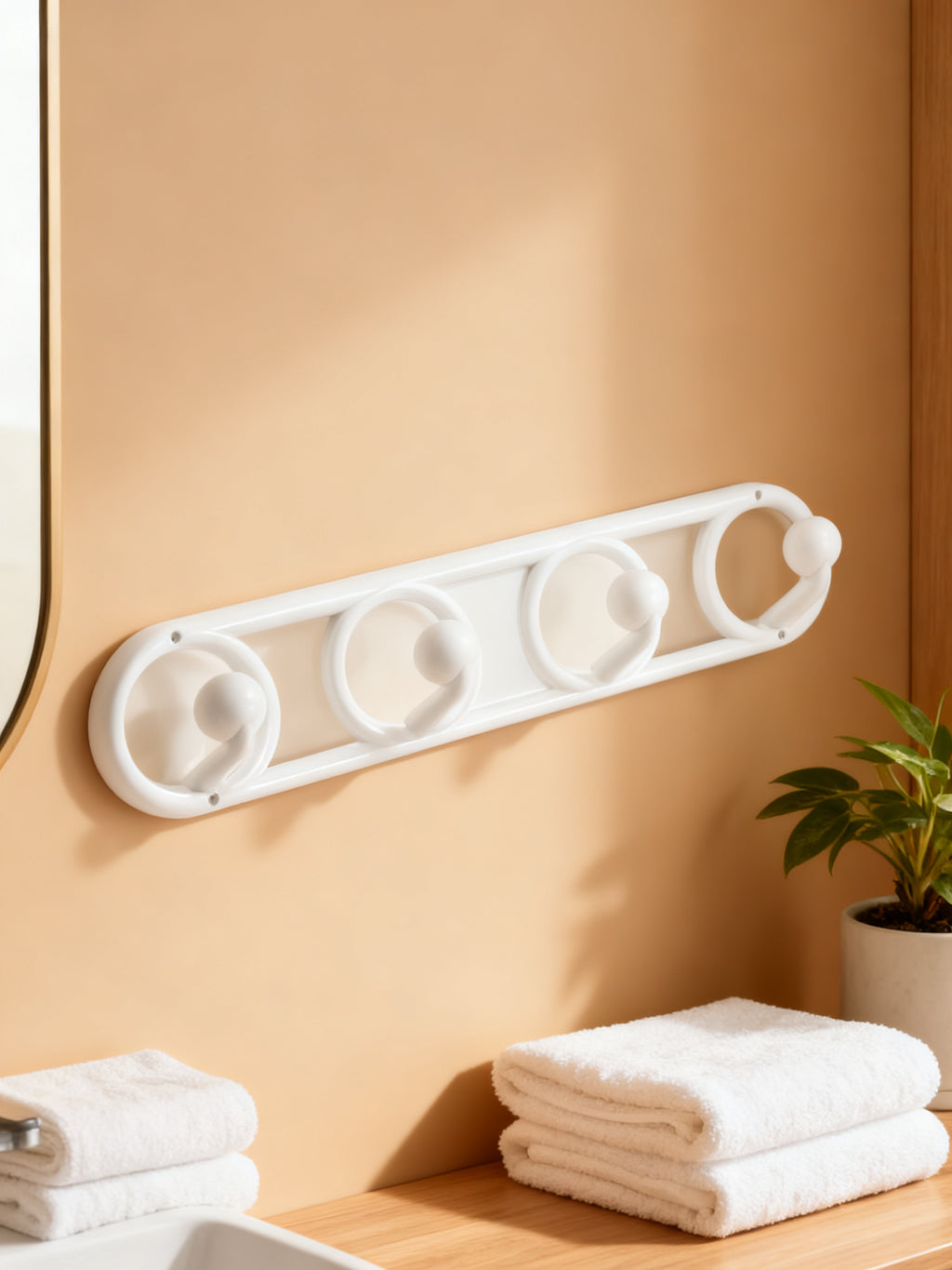Percha Grande 4 Pomos Blanca