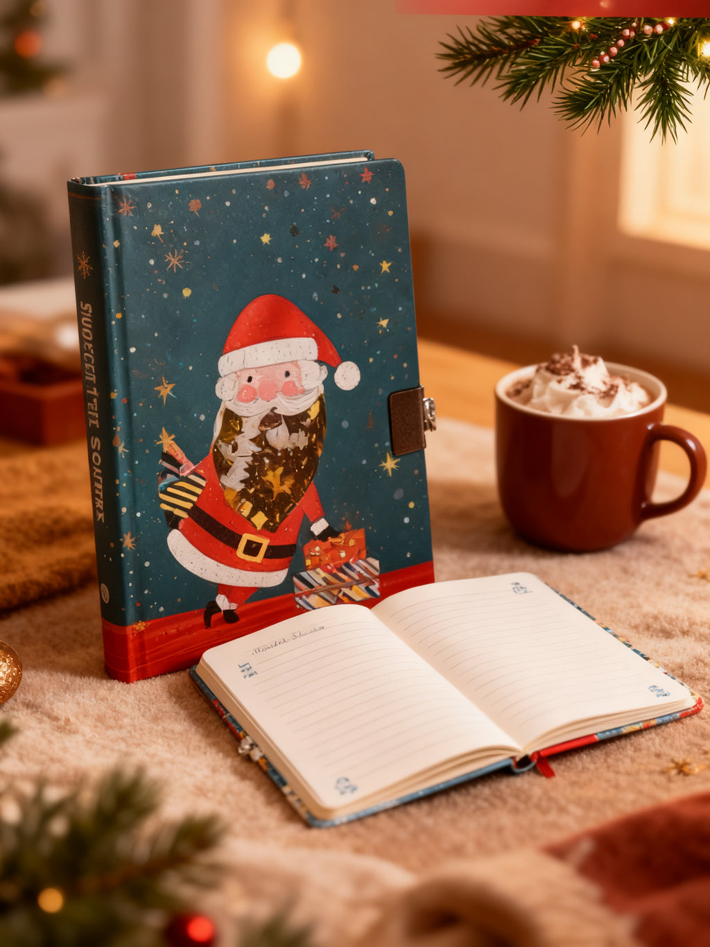 Cuaderno Secreto con Candado Navideño