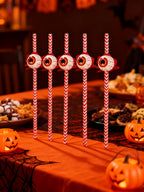 Pajillas de Halloween con Decoración de Ojos (6 piezas)