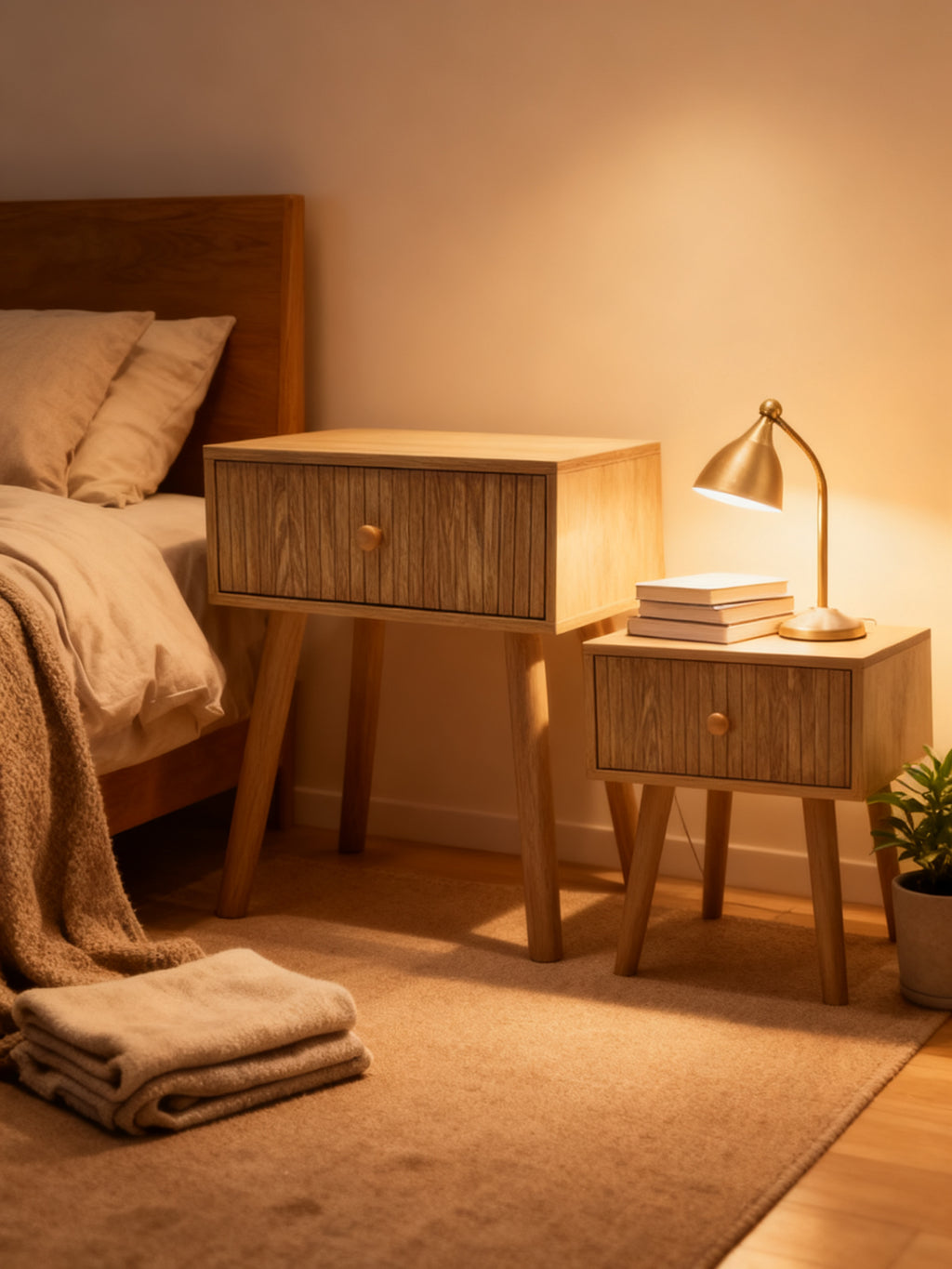 MESITA DE NOCHE AUXILIAR MADERA MOBLEKIT