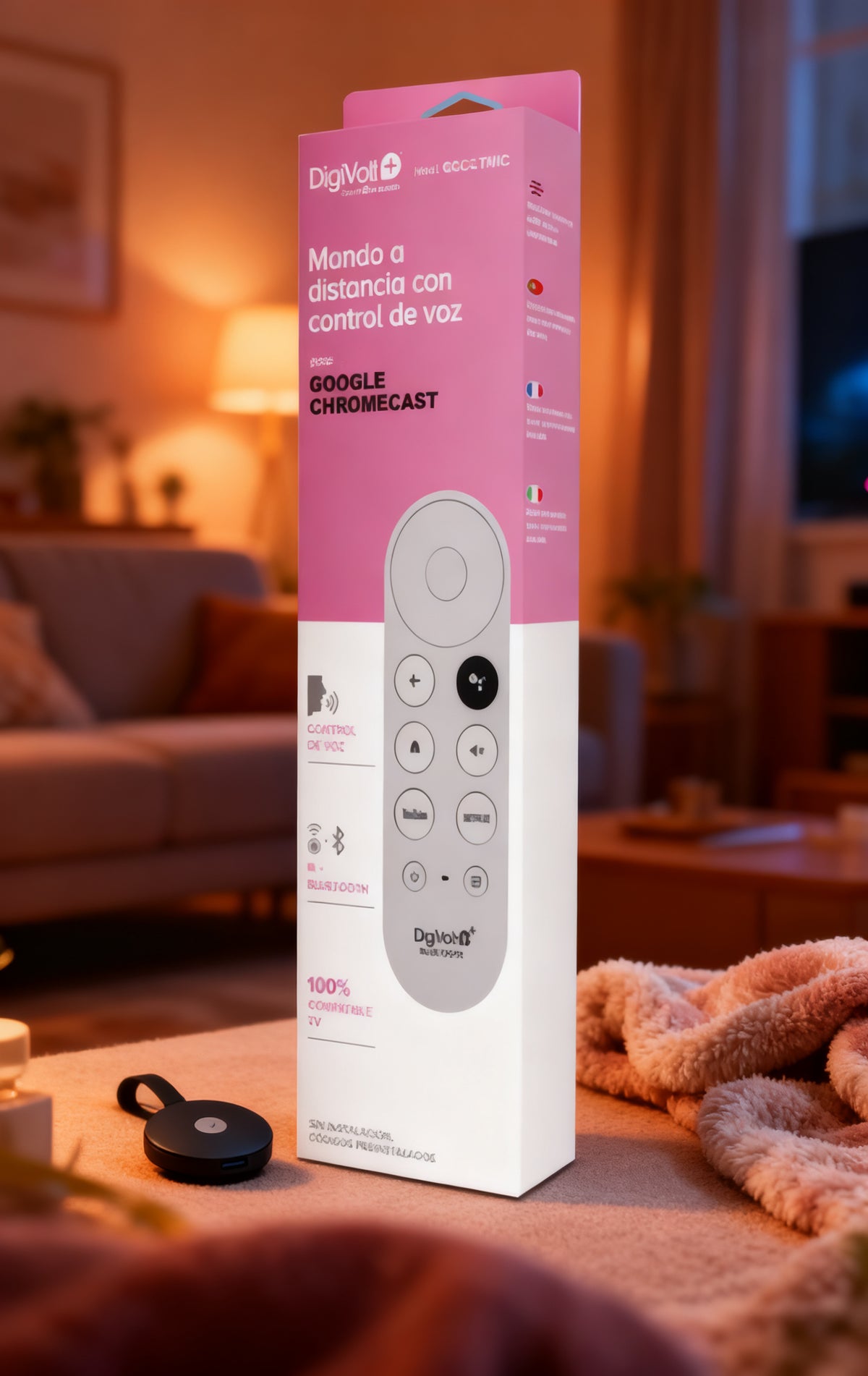 Mando Bluetooth con Micrófono para Google Chromecast GCC-67MIC