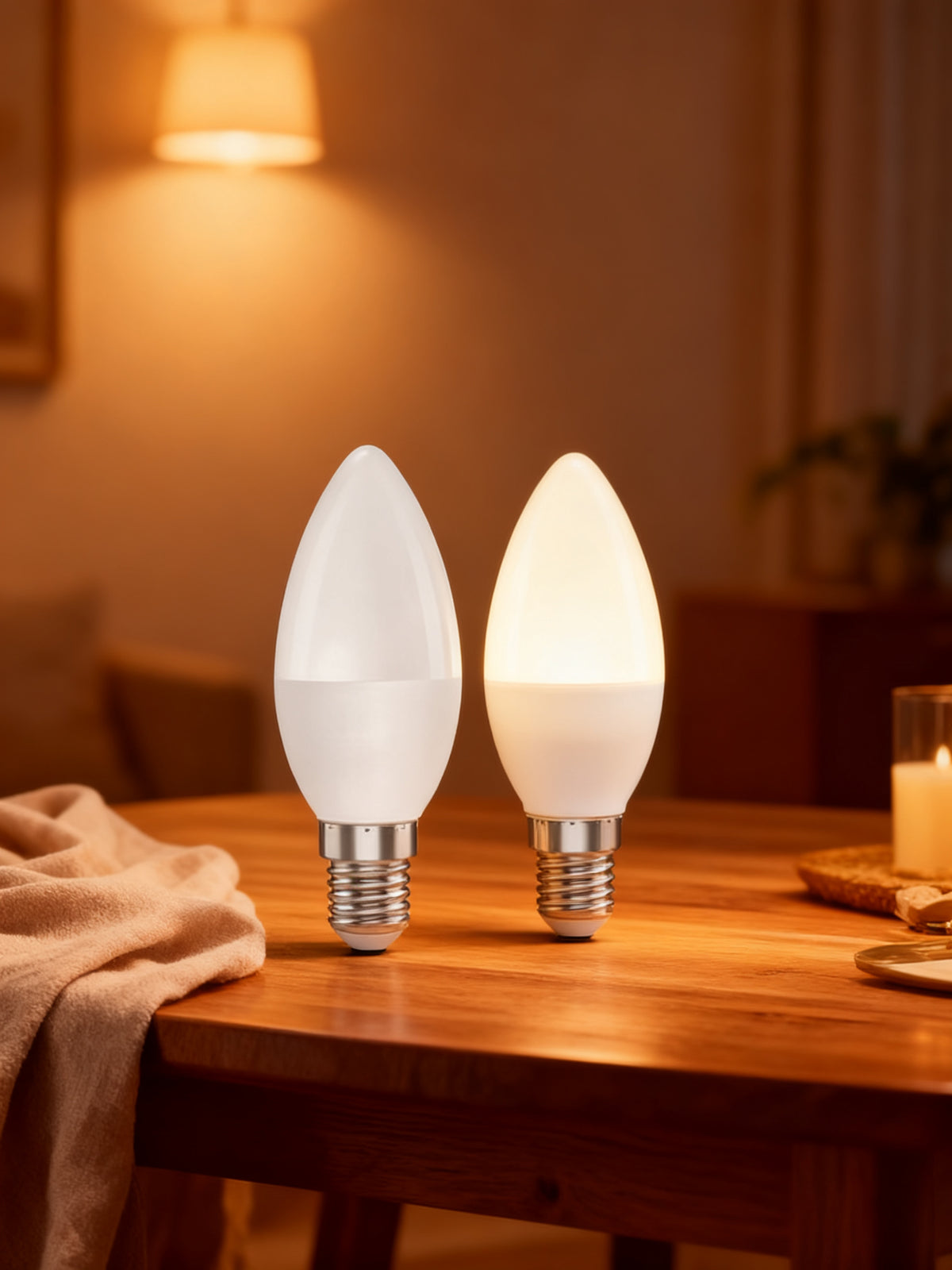 Bombilla LED C37 E14 9W Luz Natural Pack 2