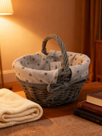 Cesta Mimbre Oval Pequeña con Asa