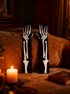 GUANTES LARGOS CON HUESOS PARA HALLOWEEN