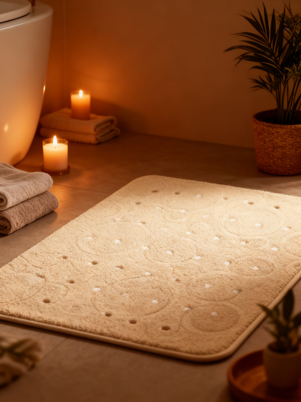 Alfombra Bañera Mallorca Crema 35x75cm